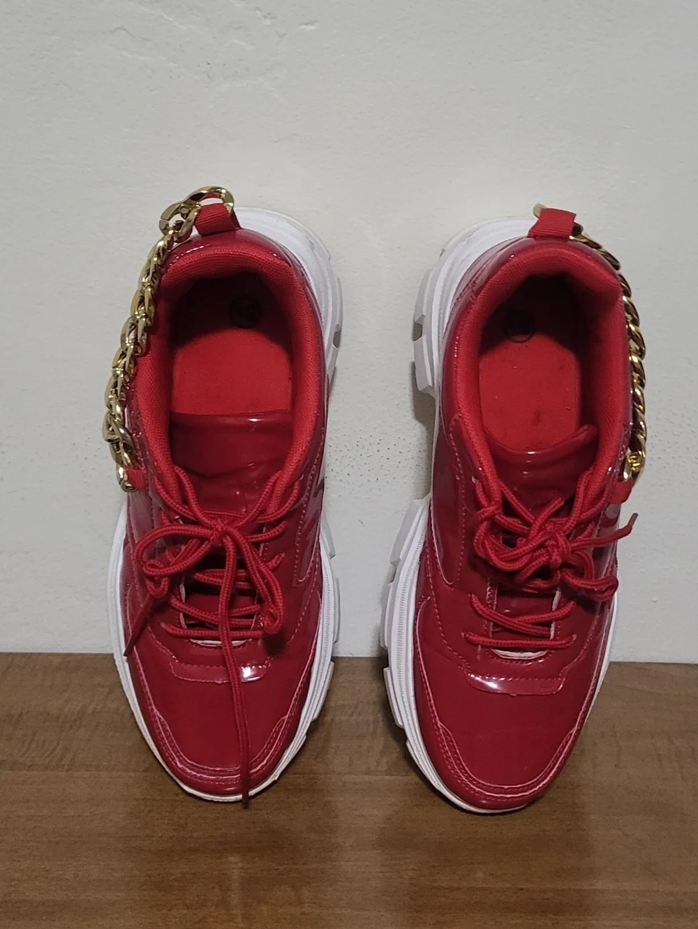 LUCKY STEP Women Chunky Platform Sneakers - Red (Size 8.5)